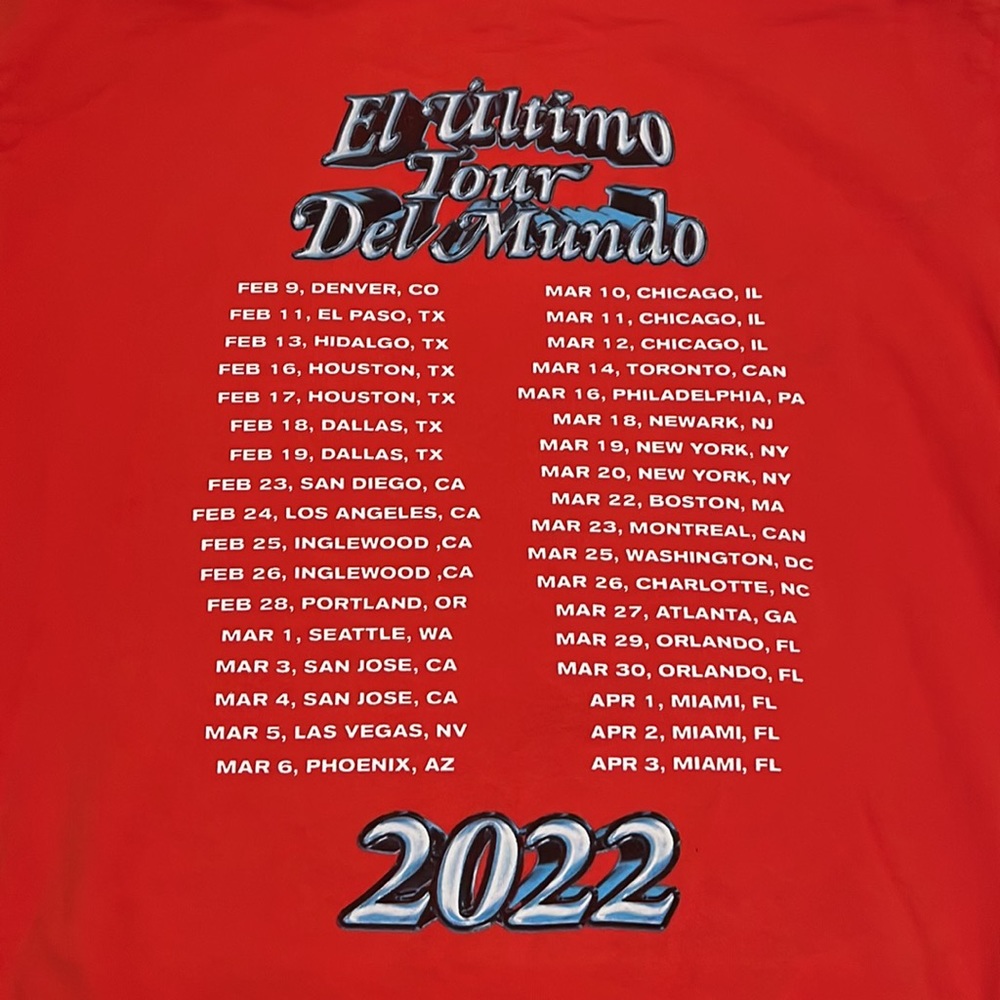 Bad Bunny Ultimo Tour Del Mundo Merch Orange Hoodie